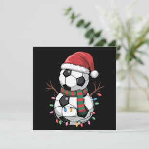 Cartes Pour Fêtes Annuelles Balle de football de Noël Bonhomme de neige Lumièr