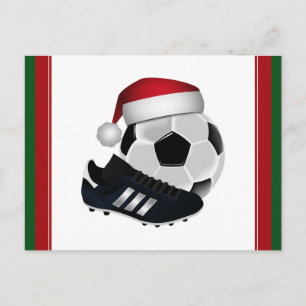 Cartes Pour Fêtes Annuelles Balle de football de Noël et chaussure