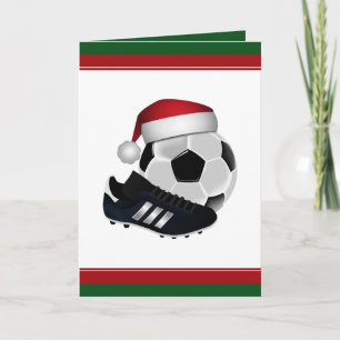 Cartes Pour Fêtes Annuelles Balle de football de Noël et chaussure