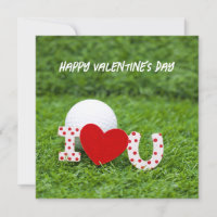 Balle de golf Je t'aime vert Joyeuse Saint-Valenti