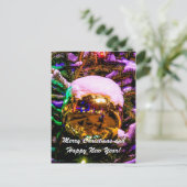 Cartes Pour Fêtes Annuelles Balle de Noël jaune (Debout devant)