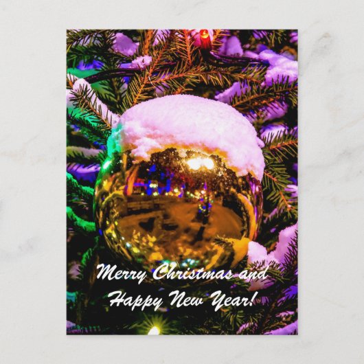 Cartes Pour Fêtes Annuelles Balle de Noël jaune (Devant)