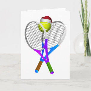 Cartes Pour Fêtes Annuelles Balle de Tennis de Noël et raquettes