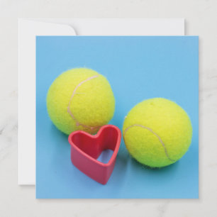 Cartes Pour Fêtes Annuelles Balle de tennis Saint-Valentin avec cœur
