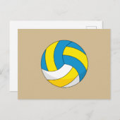Cartes Pour Fêtes Annuelles Balle de volley-ball dessin animé (Devant / Derrière)