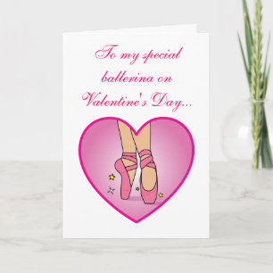 Cartes Pour Fêtes Annuelles Ballerina Heart Valentine