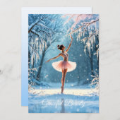 Cartes Pour Fêtes Annuelles Ballerina neige danse hivernale beauté art (Devant / Derrière)