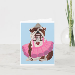 Cartes Pour Fêtes Annuelles Ballerine Bouledogue