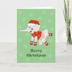 Cartes Pour Fêtes Annuelles Ballerine éléphant flocons de Noël illusima