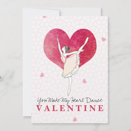 Cartes Pour Fêtes Annuelles Ballerine Saint-Valentin Faites Danser Mon Cœur Da (Devant)