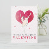 Cartes Pour Fêtes Annuelles Ballerine Saint-Valentin Faites Danser Mon Cœur Da (Debout devant)