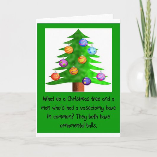 Cartes Pour Fêtes Annuelles Balles de Vasectomie de Noël (Devant)