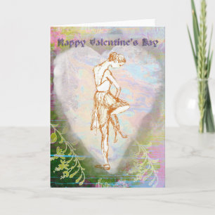Cartes Pour Fêtes Annuelles Ballet Valentine's Day Tying Shoe in Heart