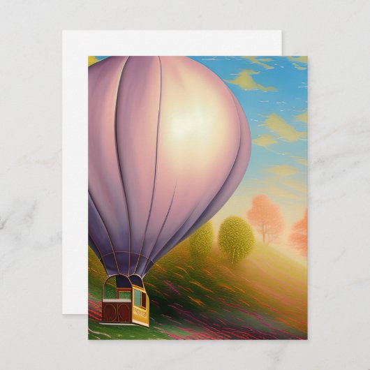 Cartes Pour Fêtes Annuelles Ballon à air chaud (Devant / Derrière)