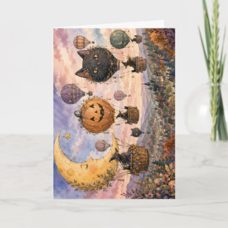 Cartes Pour Fêtes Annuelles Ballon à air chaud de fantaisie Halloween fantasma