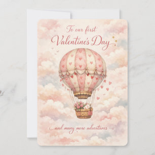 Cartes Pour Fêtes Annuelles Ballon à Air Chaud Fantaisiste pour le Premier Sai