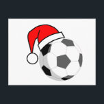 Cartes Pour Fêtes Annuelles Ballon de football (casquette de Père Noël)<br><div class="desc">Ballon de football (casquette de Père Noël)</div>