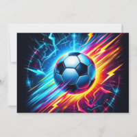 Ballon de football électrique futuriste éclair