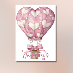 Cartes Pour Fêtes Annuelles Ballon en forme de cœur rose tendre Joyeuse Saint-