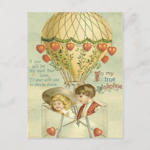 Cartes Pour Fêtes Annuelles Ballon vintage Valentine Hot Air