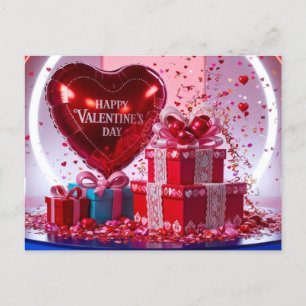 Cartes Pour Fêtes Annuelles Ballons Coeur Heureuse Sainte-Valentin, Boîtes Cad