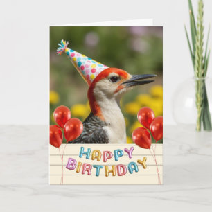 Cartes Pour Fêtes Annuelles Ballons d'anniversaire pour le Pic à ventre rouge