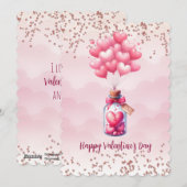 Cartes Pour Fêtes Annuelles Ballons de la Saint-Valentin (Devant / Derrière)