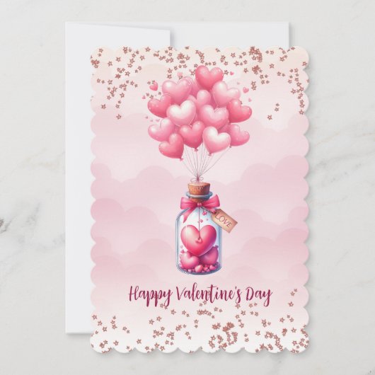 Cartes Pour Fêtes Annuelles Ballons de la Saint-Valentin (Devant)