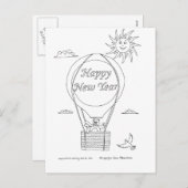 Cartes Pour Fêtes Annuelles Ballons du Nouvel An (Devant / Derrière)