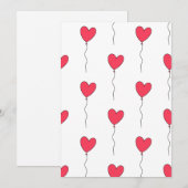 Cartes Pour Fêtes Annuelles Ballons en forme de cœur (Devant / Derrière)
