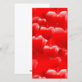 Cartes Pour Fêtes Annuelles ballons en forme de cœur rouge (Devant / Derrière)