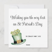 Cartes Pour Fêtes Annuelles Ballons et trèfles de la Saint-Patrick (Dos)