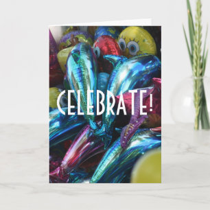 Cartes Pour Fêtes Annuelles Ballons Festifs, CÉLÉBRER !