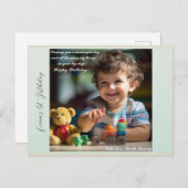 Cartes Pour Fêtes Annuelles Ballons Ours En Jouet Enfants Photo Anniversaire (Devant / Derrière)