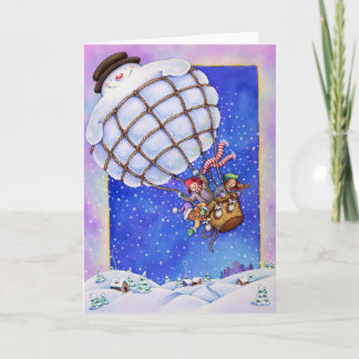 Cartes Pour Fêtes Annuelles Balloon à neige