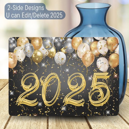 Cartes Pour Fêtes Annuelles Balloon Festif moderne Confetti Joyeux Nouvel An R