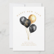 Balloons Noir Or Minimalistes Nom Bonne Année