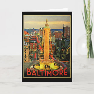 Cartes Pour Fêtes Annuelles Baltimore vintage À Dusk