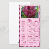 Cartes Pour Fêtes Annuelles bananes roses (Devant / Derrière)