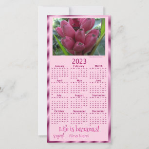 Cartes Pour Fêtes Annuelles bananes roses