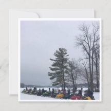 Bande de Snowmobile sur le pin le lac Michigan