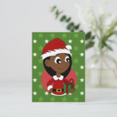 Cartes Pour Fêtes Annuelles Bande dessinée de fille de Noël (Debout devant)