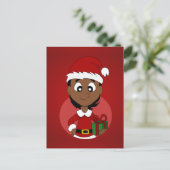 Cartes Pour Fêtes Annuelles Bande dessinée de fille de Noël (Debout devant)