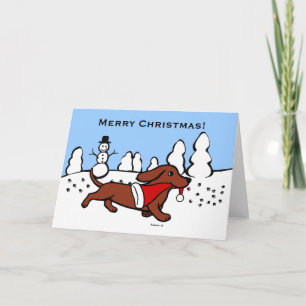 Cartes Pour Fêtes Annuelles Bande dessinée de Noël de teckel