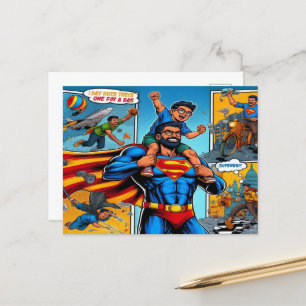 Cartes Pour Fêtes Annuelles Bande dessinée Superhero Fathers