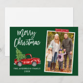 Cartes Pour Fêtes Annuelles Bande rouge Script de bande Camion Noël (Devant / Derrière)