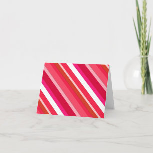 Cartes Pour Fêtes Annuelles Bandes de bonbons en couches - rouge, rose et blan