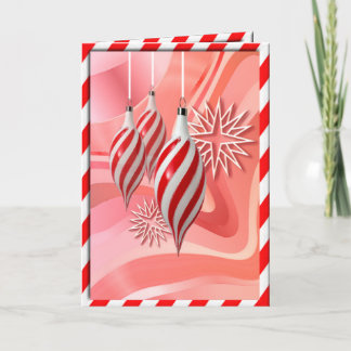 CARTES POUR FÊTES ANNUELLES BANDES DE CANDY ROUGE ET BLANC PAR SHARON SHARPE
