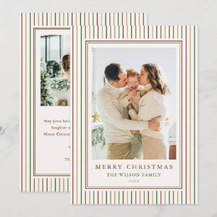 Cartes Pour Fêtes Annuelles Bandes de Noël Deux Photos
