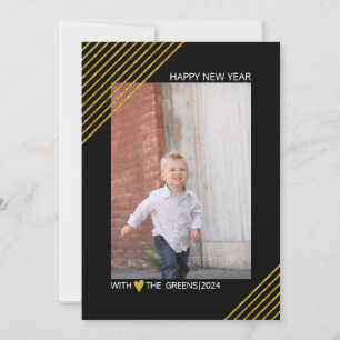 Cartes Pour Fêtes Annuelles Bandes de parties scintillant or Nouvel An photo n